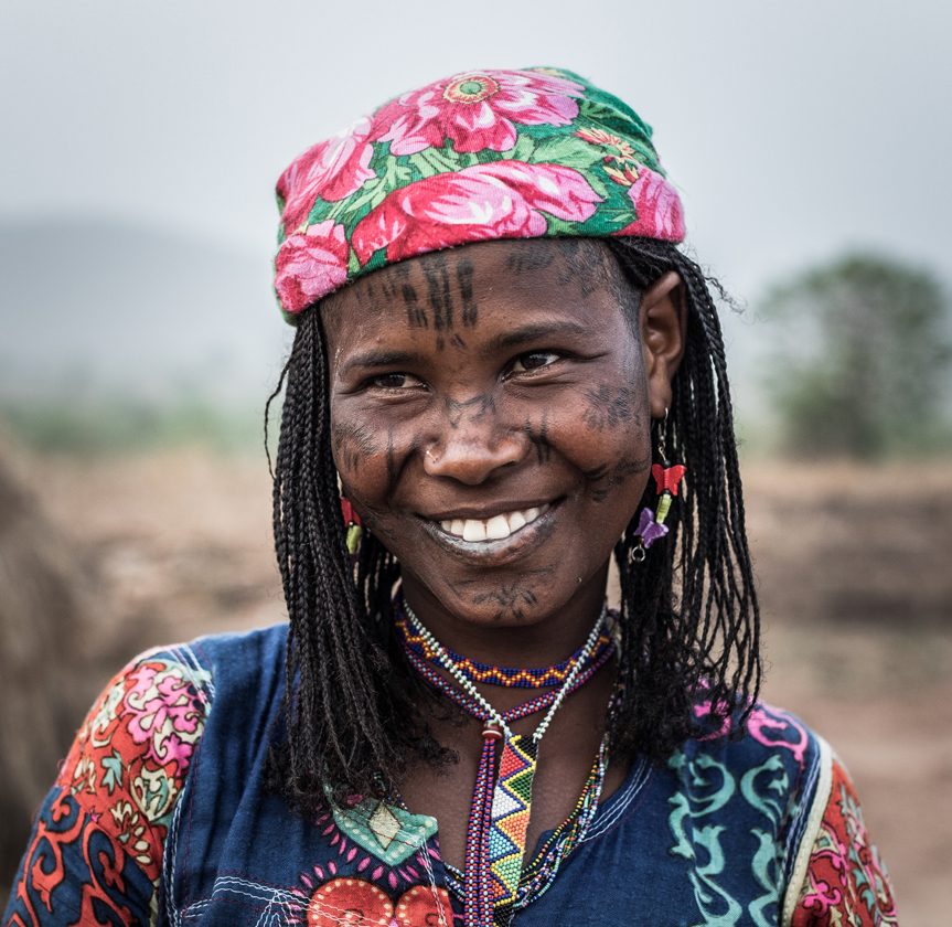 meeting with a mbororo woman during a trip to cameroon