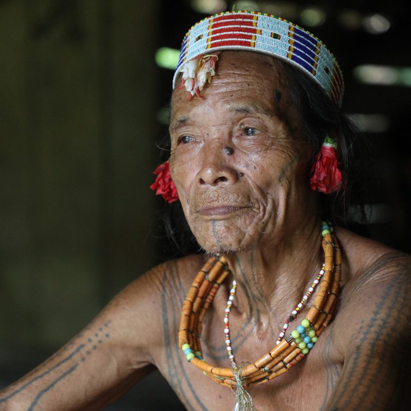 traditional mentawai elder from Siberut Island Indonesia