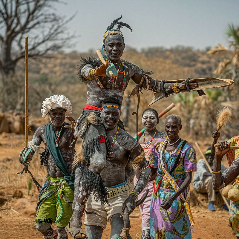 asistiendo a combate de lucha tradicional nuba durante viaje a Sudan